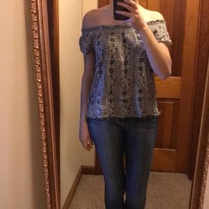 American Eagle Off the Shoulder Floral Top
